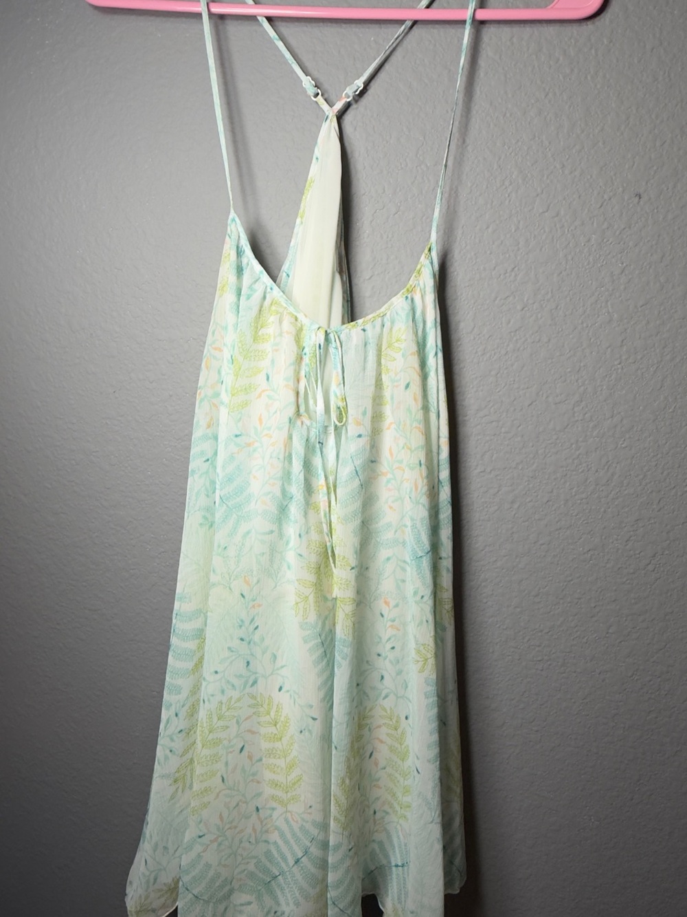 LC Lauren Conrad Mint Green Floral Racerback Slip Chemise with Cream Accents